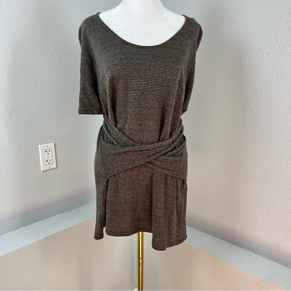 J. Jill Pure Jill Collection Linen Brown Wrap Tie Top Women’s Size Large - Picture 2 of 10